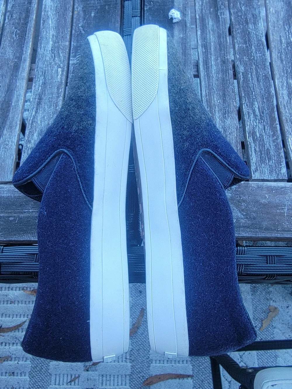 Tory Burch Rudi Stardust Navy and Olive Slip-On Ombre Wool Sneakes Sz 8.5